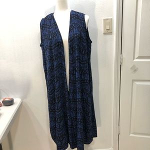 LulaRoe duster length blue vest